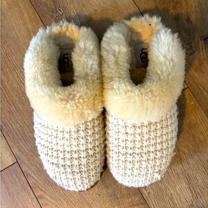UGG cozy knit Cream Slippers